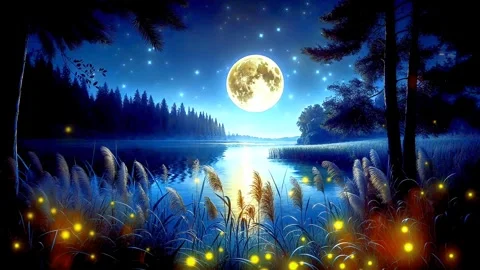 Moonlight in the mountains Stock Footage 287379378