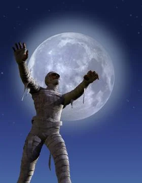 Moonlight Mummy Stock Illustration