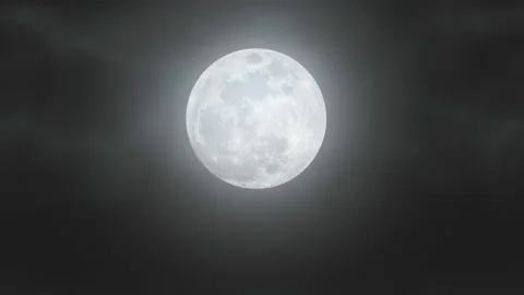 Moonlight night floating clouds loop Video stock 212643120