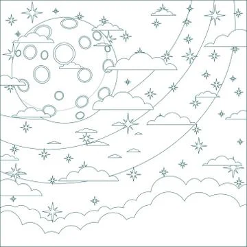 Moonlight night. Stock flat vector illustration イラスト素材