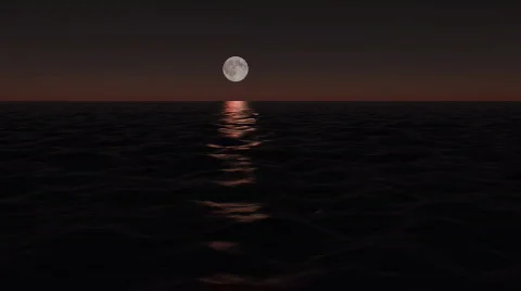 Moonlight Ocean 库存影片 104648