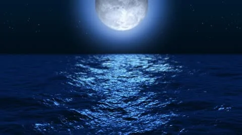 moonlight ocean at night