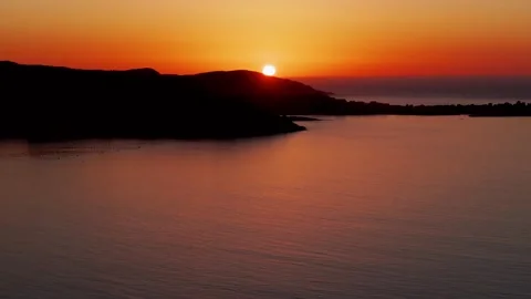 Moonlight Over Silhouette Mountains In Coast Stock Footage 296972162