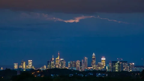 Moonlight over skyline Stock Footage 205047587
