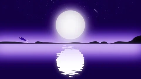 Moonlight Over Water, Vector Animation Vídeos de archivo 310548842