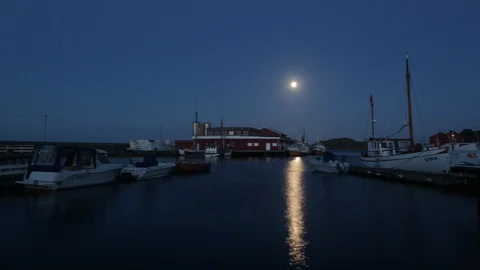 Moonlight path, Norway Stock Footage 105873971