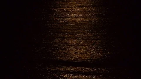 Moonlight Reflected on Ocean Water Stock Footage 82044036