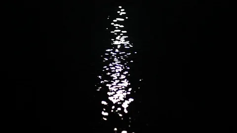 Moonlight Reflected In The Sea At Night Video stock 115598690