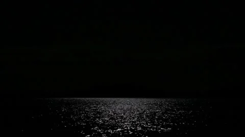 Moonlight reflecting from nightly lake Stock Footage 54562853