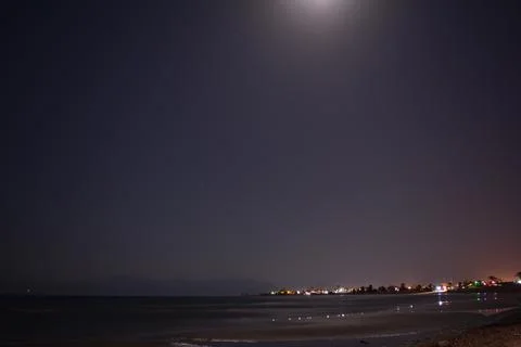 Moonlight sea 스톡 사진