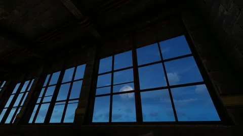 Moonlight shining through prison cell windows Vídeo Stock 240157912