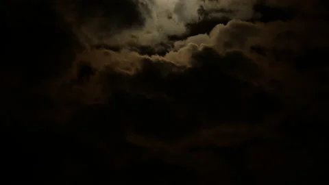 Moonlight on Smoke Filled Clouds Stock Footage 141611715
