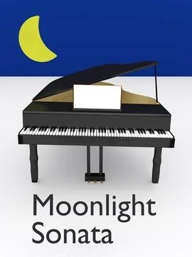 Moonlight Sonata concept Stock Illustration