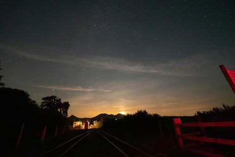 Moonlight by Station Light Stockfoto's
