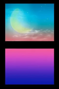 MOONLIGHT SUNSET WINDOW Stock Illustration