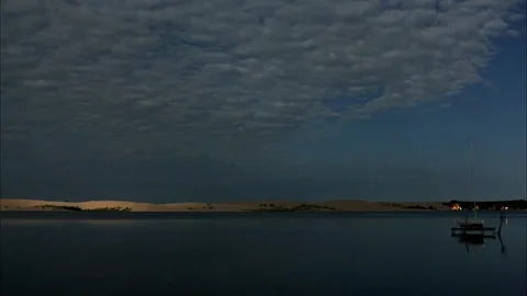 Moonlight Timelapse of Dunes Stock Footage 77934440