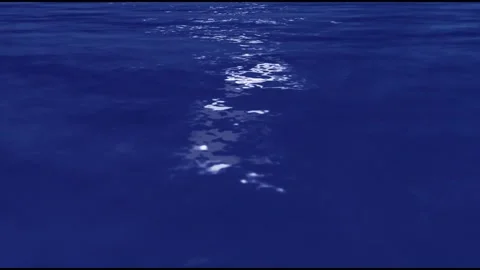 Moonlight Waves on Blue Sea - Animated Scene Video stock 307896875