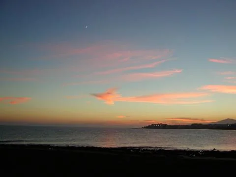 Moonlit beach Stock Photos