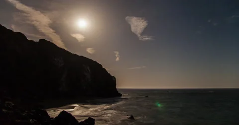Moonlit Beach Time-lapse Stock Footage 41715123