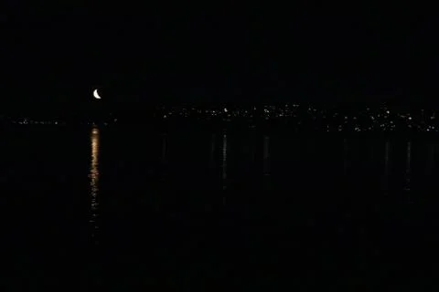 Moonlit Horizon 스톡 사진