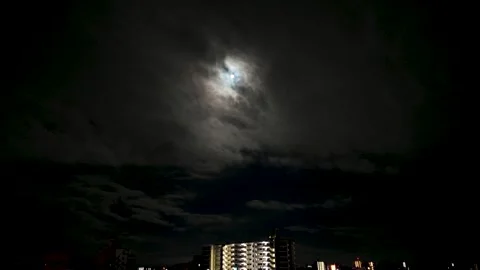 Moonlit Night in Japan Stock Footage 335568133