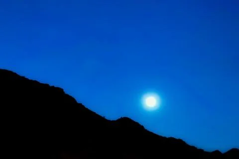 Moonlit night from a mountain Stock Photos