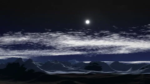 Moonlit night in the mountains Stock Footage 40973288