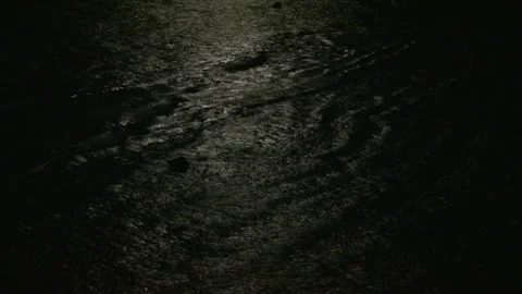 Moonlit Ocean Surface Stock Footage 327509643