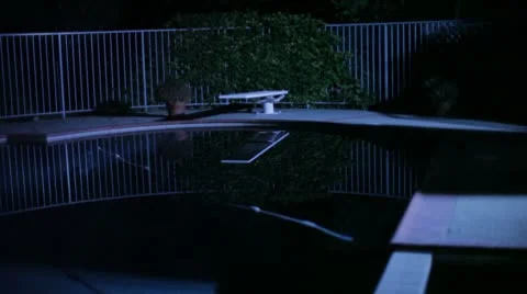 Moonlit Pool Video stock 8962862