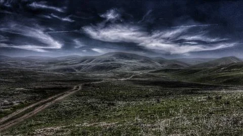 A Moonlit Road Stock-Fotos