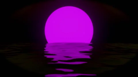 Moonlit sea dreamy landscape loop animated background Video stock 311385973