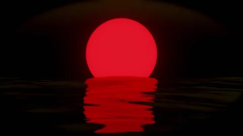 Moonlit sea dreamy landscape loop animated background Stock Footage 311385979