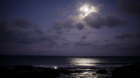 Moonlit seascape Stock Footage 63294576