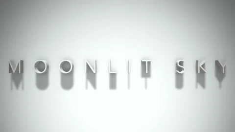 Moonlit Sky 3D title animation with shadows on a white background Stock Footage 296730727