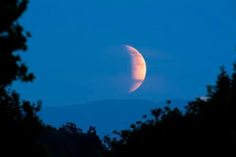 Moonrise eclipse Stock Photos