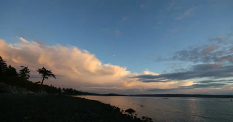 Moonrise in La Conner, Washington Stock Footage 68624926