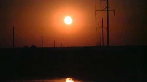Moonrise over the river. Timelapse. Stock Footage 42634936