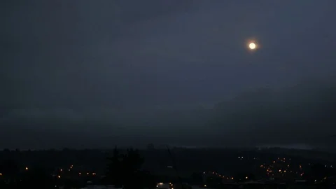 Moonrise time lapse with rapid cloud movement Stock Footage 84715234