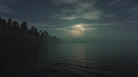 Moonrise(3D rendering) Foto stock