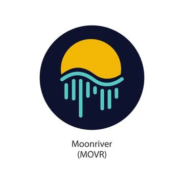 Moonriver crypto currency token vector logo company icon Stock Illustration