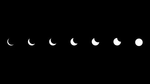 Moons in black landscape background Illustrazione stock