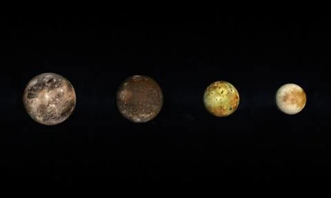 The moons of jupiter Stock Illustration