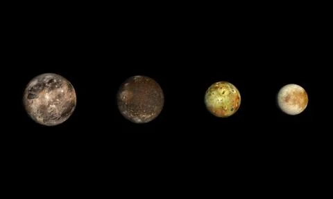 The moons of jupiter Stock Illustration