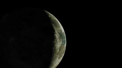 Moon's partially sunlit surface in view from above Stock Illustration