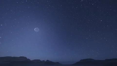 Moon's passage through the stellar sky. Moon's wandering celestial canvas. Stock Footage 278143226