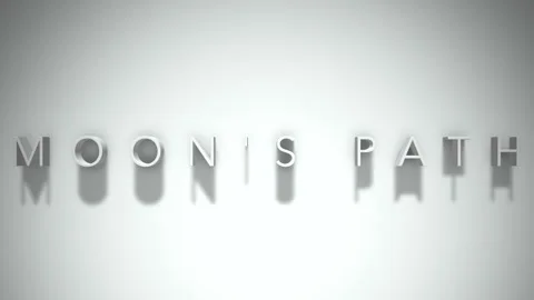 Moon's Path 3D title animation with shadows on a white background Stock Footage 296730742