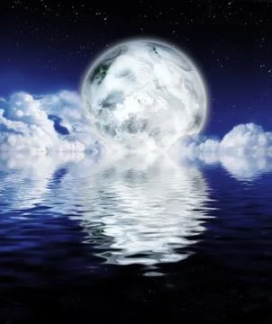 Moon's reflection Stock Illustration