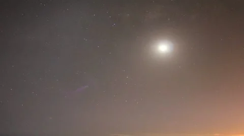 Moonset with clear skies Stock Footage 11286438