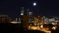 Moonset Over City Timelapse 1 HD Footage