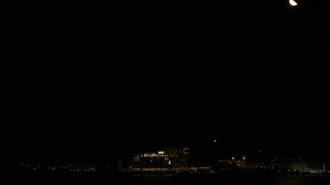 Moonset timelapse Stock Footage 123142634